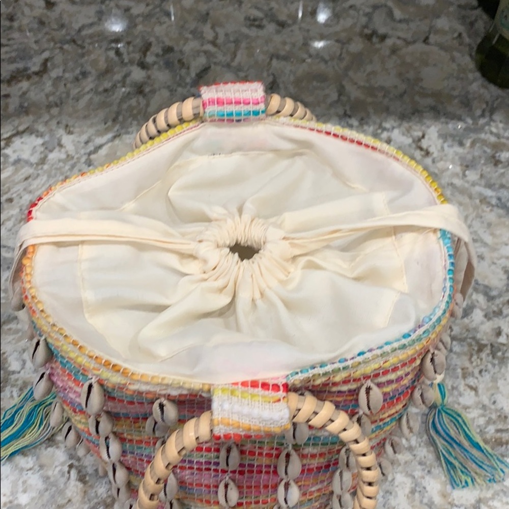 Cowrie Puka Shell Multicolor Mini Bucket Bag - Picture 4 of 8